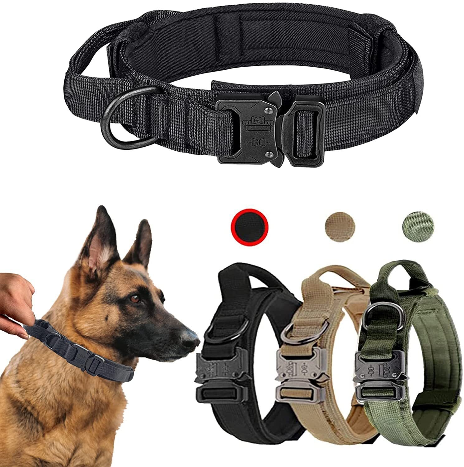 HKM-287827 Adjustable Polyester Training Collar with Traction Rope for Medium and Large Dogs