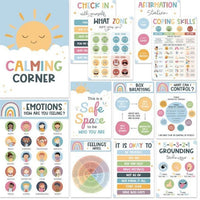 HKM-287891 Calm Corner Wall Art Set - 12 Educational Calm Posters for Classroom Decor