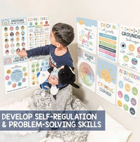 HKM-287891 Calm Corner Wall Art Set - 12 Educational Calm Posters for Classroom Decor