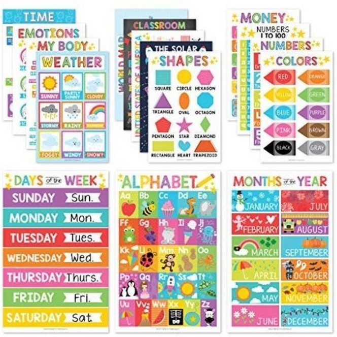 HKM-287891 Calm Corner Wall Art Set - 12 Educational Calm Posters for Classroom Decor