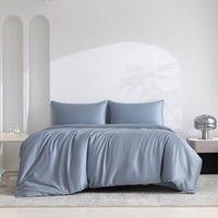 HKM-287955 Lyocell Fiber Cool Touch Bed Sheet Set with Fitted Sheet, Duvet Cover & Pillowcases in Multiple Sizes