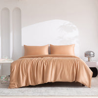 HKM-287955 Lyocell Fiber Cool Touch Bed Sheet Set with Fitted Sheet, Duvet Cover & Pillowcases in Multiple Sizes