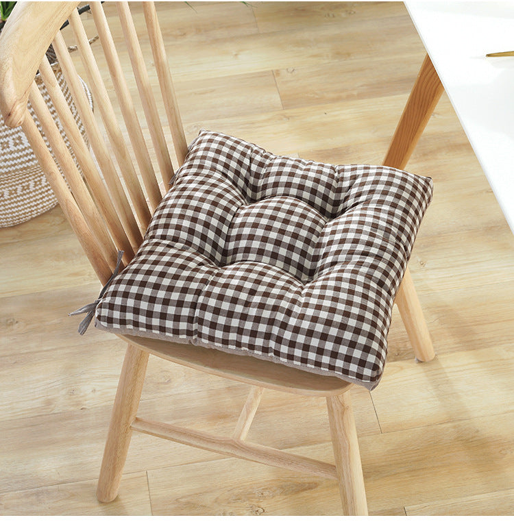 HKM-288019 Thickened Four Hole Lattice Stripe Chair Cushion - Modern Design in Multiple Color Options