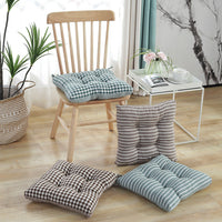 HKM-288019 Thickened Four Hole Lattice Stripe Chair Cushion - Modern Design in Multiple Color Options
