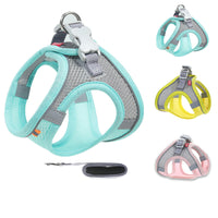 HKM-288147 Breathable Cotton Pet Mesh Chest Harness with Reflective Leash