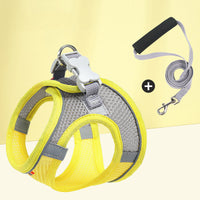 HKM-288147 Breathable Cotton Pet Mesh Chest Harness with Reflective Leash
