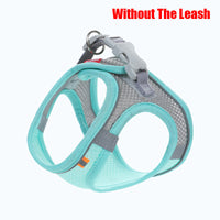 HKM-288147 Breathable Cotton Pet Mesh Chest Harness with Reflective Leash