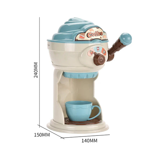 KTX-288211 Blue Coffee Maker Toy Set for Kids - Kitchen Pretend Play with Bread and Cake Accessories for Ages 3+