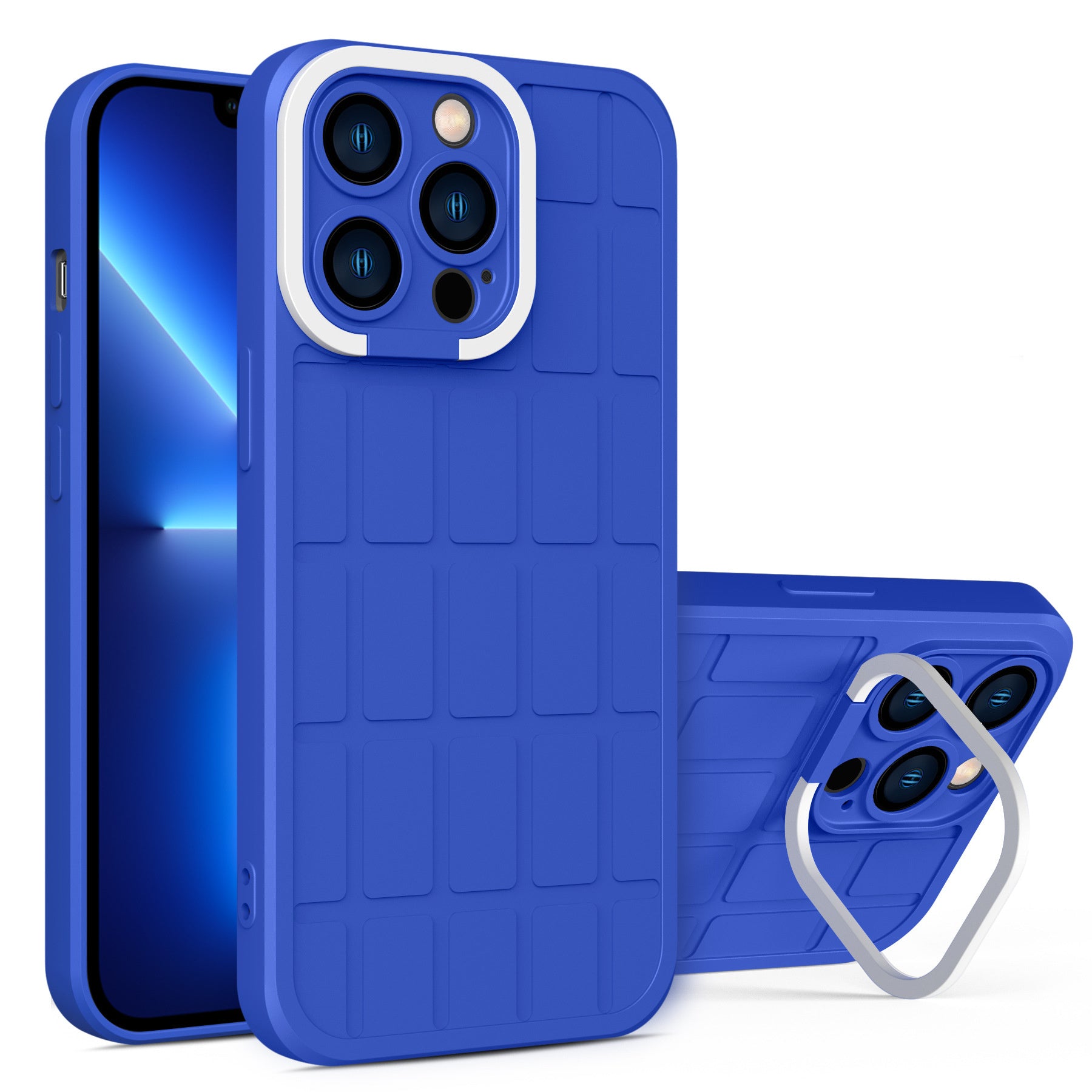 HKM-288211 Invisible Bracket Rubik's Cube Phone Case for iPhone Models - TPU+PC Material in Multiple Colors