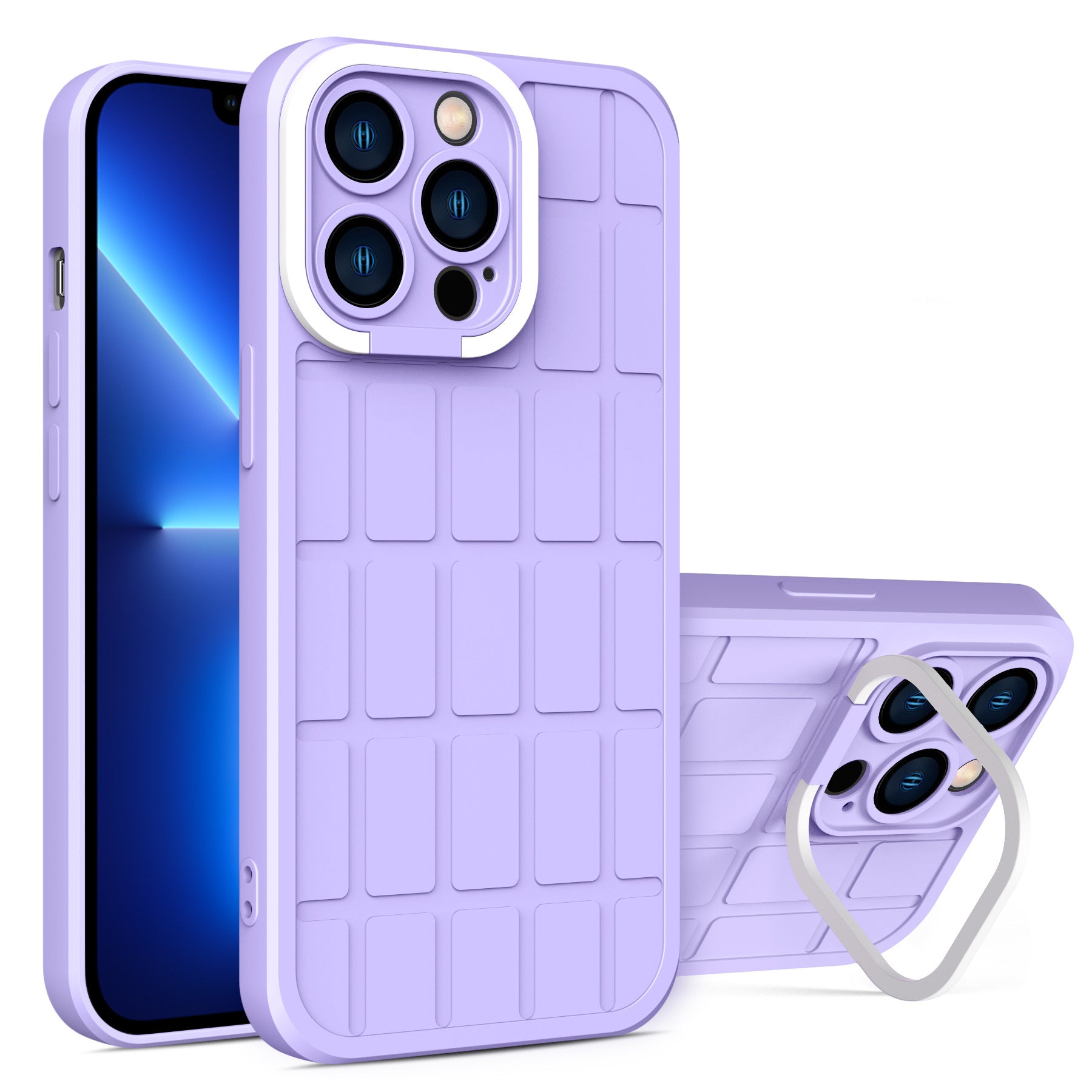 HKM-288211 Invisible Bracket Rubik's Cube Phone Case for iPhone Models - TPU+PC Material in Multiple Colors