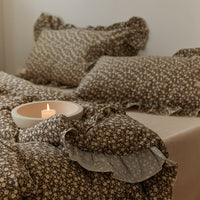 HKM-288275 Floral Double Gauze Bed Set - 4 Pieces, Pure Cotton, Available in Multiple Styles & Sizes