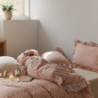 HKM-288275 Floral Double Gauze Bed Set - 4 Pieces, Pure Cotton, Available in Multiple Styles & Sizes