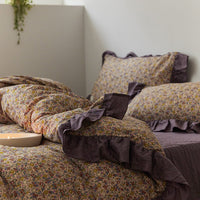 HKM-288275 Floral Double Gauze Bed Set - 4 Pieces, Pure Cotton, Available in Multiple Styles & Sizes