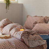 HKM-288275 Floral Double Gauze Bed Set - 4 Pieces, Pure Cotton, Available in Multiple Styles & Sizes