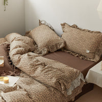 HKM-288275 Floral Double Gauze Bed Set - 4 Pieces, Pure Cotton, Available in Multiple Styles & Sizes