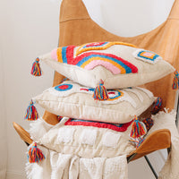 HKM-288339 Geometric Abstract Cotton Pillowcase with Tassels