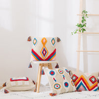 HKM-288339 Geometric Abstract Cotton Pillowcase with Tassels