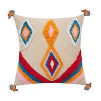 HKM-288339 Geometric Abstract Cotton Pillowcase with Tassels