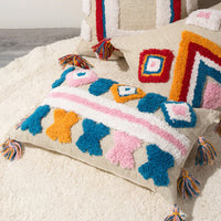 HKM-288339 Geometric Abstract Cotton Pillowcase with Tassels