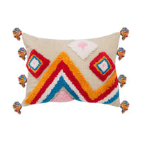 HKM-288339 Geometric Abstract Cotton Pillowcase with Tassels