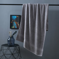 HKM-288531 Thick Long-Staple Cotton Bath Towel - Soft, Absorbent, 80x160cm in White, Blue, and Dark Gray