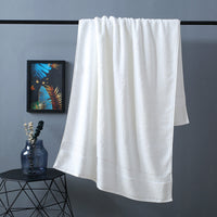 HKM-288531 Thick Long-Staple Cotton Bath Towel - Soft, Absorbent, 80x160cm in White, Blue, and Dark Gray