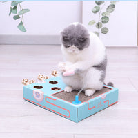 HKM-288595 Interactive Cat Teaser Toy – Whack-A-Mole Style with Cardboard and Wood, Indoor Fun for Cats