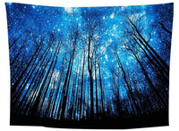 HKM-288659 Tall Trees Light Up The Sky Polyester Tapestry for Wall Hanging and Carpet Use