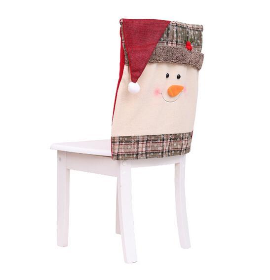 HKM-288723 Christmas Chair Covers Set - Festive Santa & Snowman Designs, Ideal for Holiday Decorations, 100% Hypoallergenic Fabric