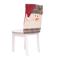 HKM-288723 Christmas Chair Covers Set - Festive Santa & Snowman Designs, Ideal for Holiday Decorations, 100% Hypoallergenic Fabric