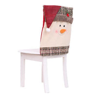 HKM-288723 Christmas Chair Covers Set - Festive Santa & Snowman Designs, Ideal for Holiday Decorations, 100% Hypoallergenic Fabric