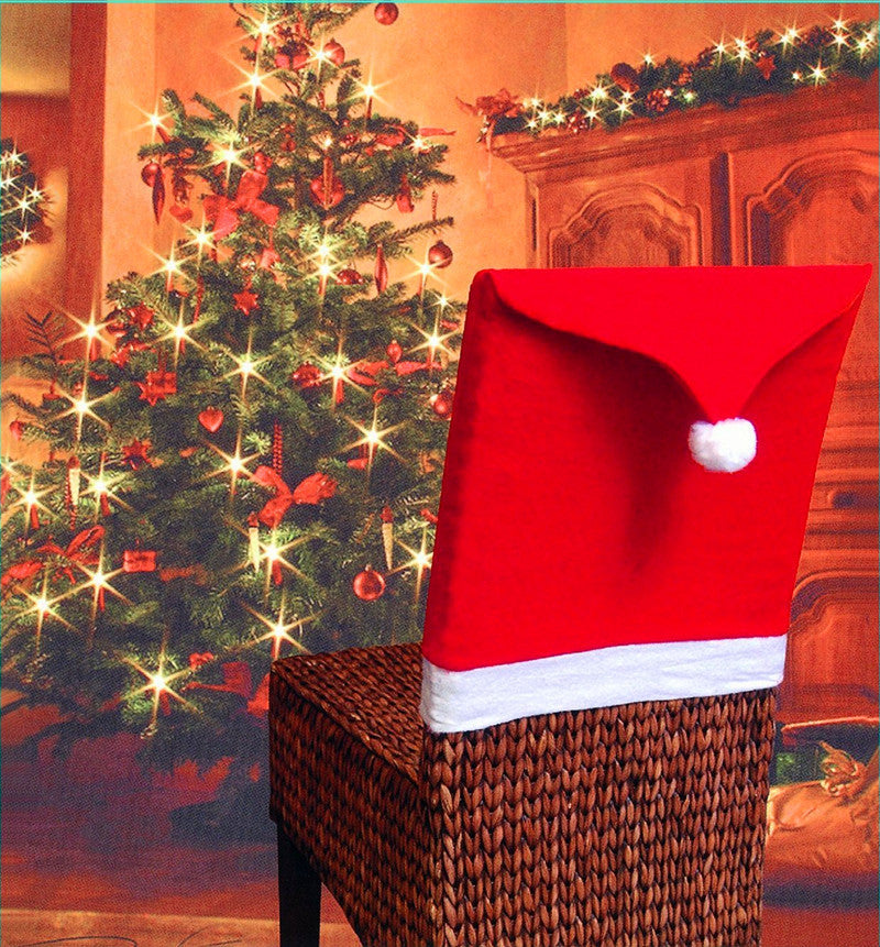HKM-288723 Christmas Chair Covers Set - Festive Santa & Snowman Designs, Ideal for Holiday Decorations, 100% Hypoallergenic Fabric