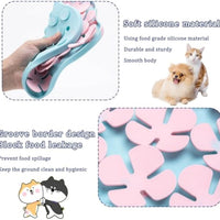 HKM-288723 Slow Feeder Dog Bowls Silicone Slow Feeder Lick Down Eating Pet Calming Mat Anxiety Relief Training Wet Food Lick Pad With Suction Cup Interactive Feed Game Toy All Breed Dogs