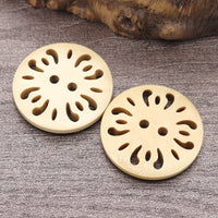 HKM-288787 Natural Wood Dyed Eye Buttons Set for Cardigans and Coats - 20 Pieces