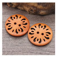 HKM-288787 Natural Wood Dyed Eye Buttons Set for Cardigans and Coats - 20 Pieces