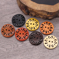 HKM-288787 Natural Wood Dyed Eye Buttons Set for Cardigans and Coats - 20 Pieces