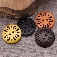 HKM-288787 Natural Wood Dyed Eye Buttons Set for Cardigans and Coats - 20 Pieces