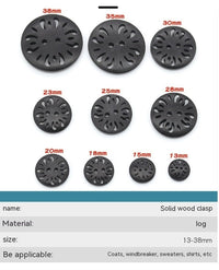 HKM-288787 Natural Wood Dyed Eye Buttons Set for Cardigans and Coats - 20 Pieces