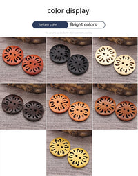 HKM-288787 Natural Wood Dyed Eye Buttons Set for Cardigans and Coats - 20 Pieces
