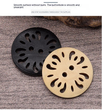 HKM-288787 Natural Wood Dyed Eye Buttons Set for Cardigans and Coats - 20 Pieces