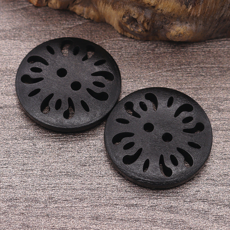 HKM-288787 Natural Wood Dyed Eye Buttons Set for Cardigans and Coats - 20 Pieces