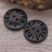 HKM-288787 Natural Wood Dyed Eye Buttons Set for Cardigans and Coats - 20 Pieces