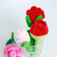 HKM-288787 Plush Chew-Resistant Flower Dog Toy with Squeaker for Small Dogs and Puppies