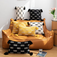 HKM-288915 Bohemian Circle Fringe Pillow Cover, Cotton, Nordic Style, 45x45cm & 30x50cm