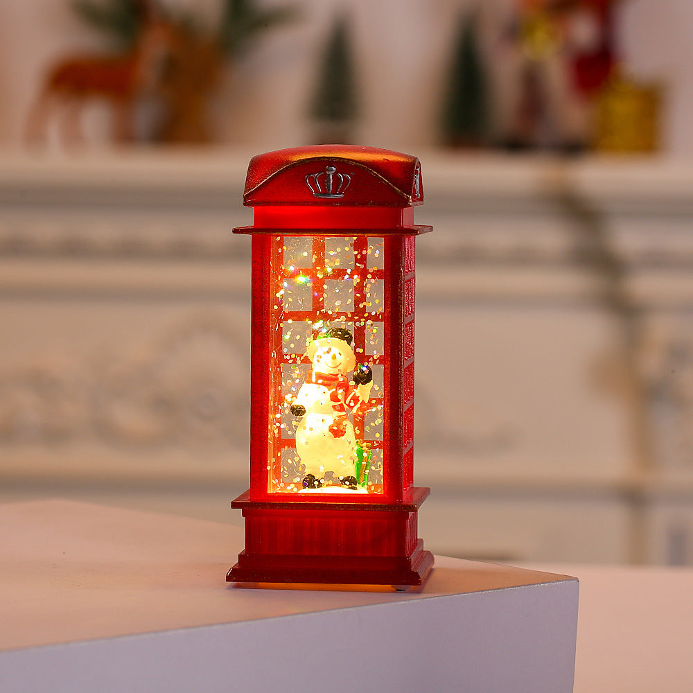 HKM-288915 Portable LED Oil Lamp for Christmas Decoration - European Style Snowman, Tree, Angel, and Elderly Designs