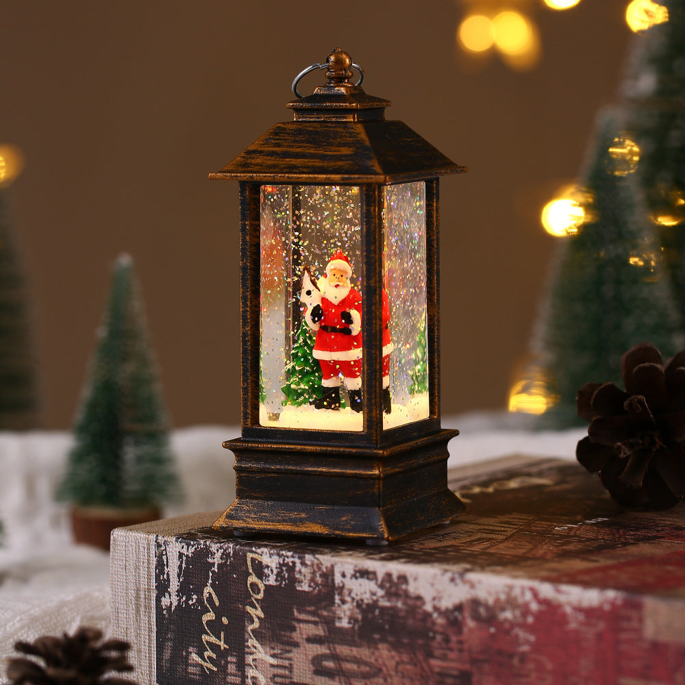HKM-288915 Portable LED Oil Lamp for Christmas Decoration - European Style Snowman, Tree, Angel, and Elderly Designs