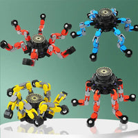 HKM-289107 Deformed Mechanical Gyro Luminous Fingertip Spinner Toy for Stress Relief
