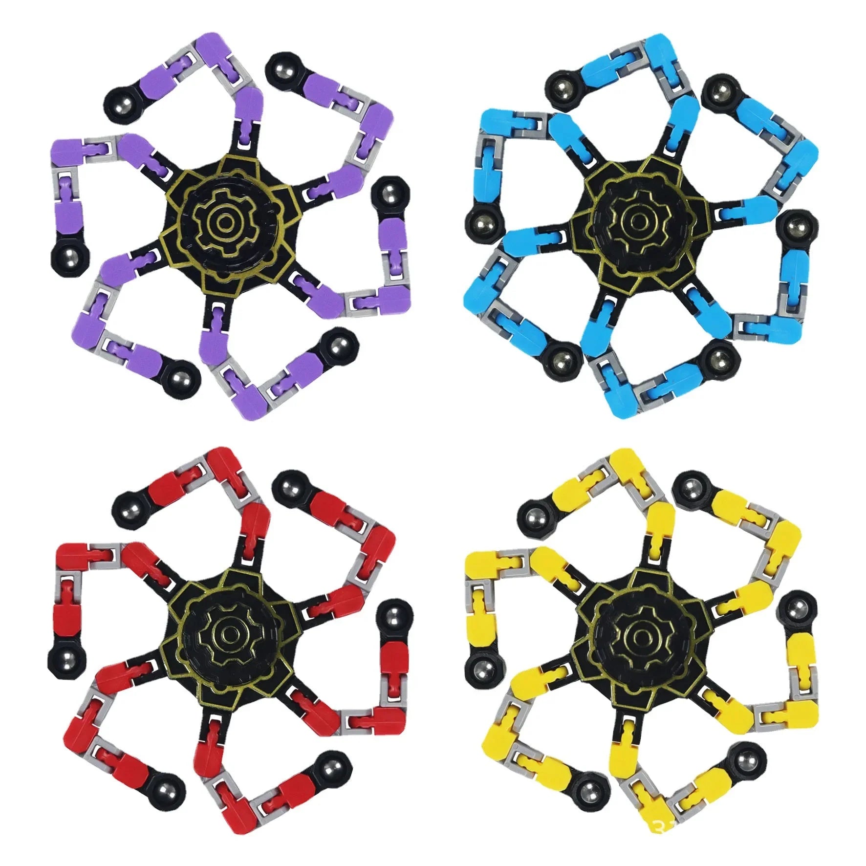 HKM-289107 Deformed Mechanical Gyro Luminous Fingertip Spinner Toy for Stress Relief