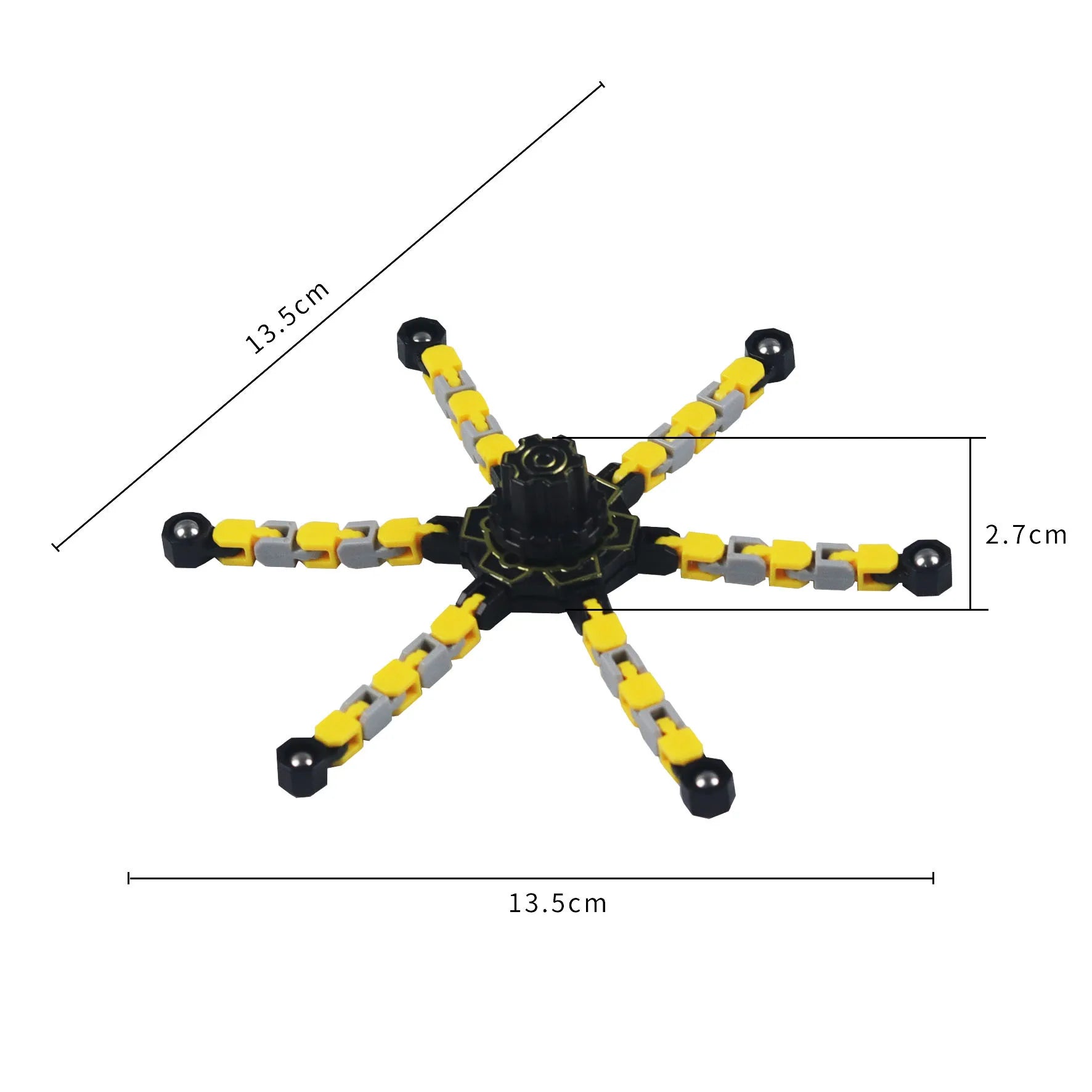 HKM-289107 Deformed Mechanical Gyro Luminous Fingertip Spinner Toy for Stress Relief