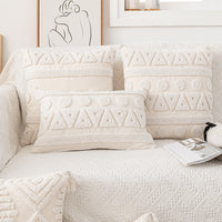 HKM-289107 Nordic Style Tufted Geometric Pillowcase – Cotton Cover with Diverse Colors and Textures, 45x45cm or 30x50cm